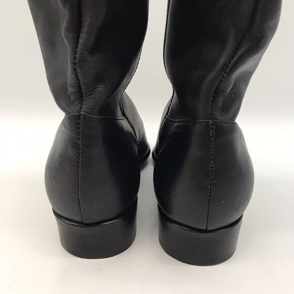 Hunt Club Equestrian Boot Women's 6M Black Leather Pull On Knee High Riding Shoe - Picture 5 of 11